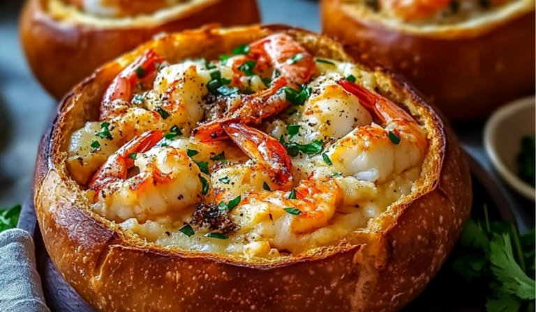 Creamy Seafood-Stuffed Sourdough Bread Bowl: The Ultimate Comfort Dish for Any Occasion
